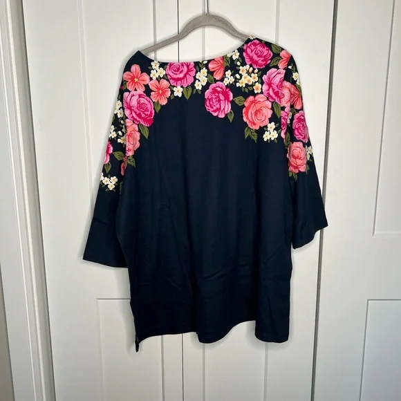 🚫🚫SOLD🚫🚫NWT Quacker Factory Floral Sequin Top - Picture 5 of 6